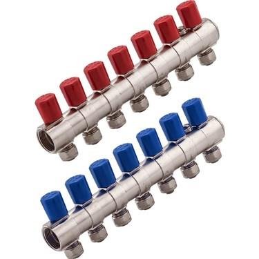 1" Kendinden Vanalı 12 Ağızlı Kollektör Kırmızı