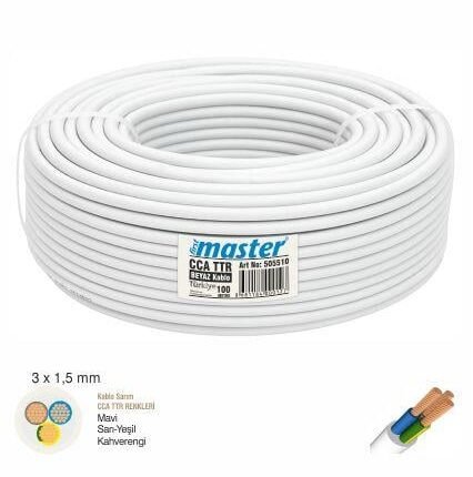 Master CCA Kablo TTR 3x1,5 Beyaz