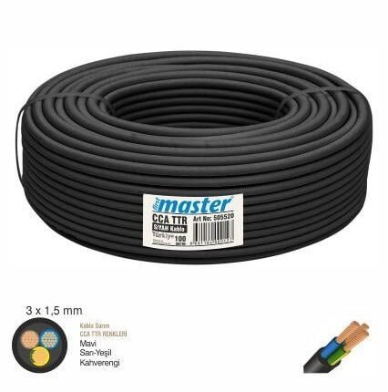 Master CCA Kablo TTR 3x1,5 Siyah