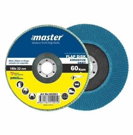 Master Flap Disk Zirkonyum Oksit 60 Kum 180x22mm