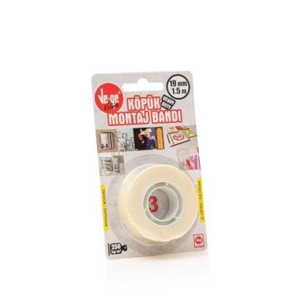 Vege Köpük Montaj Bandı 19mm x 1,5m, No:3 (250kg/m²)