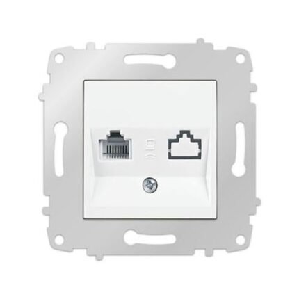 Viko Karre Beyaz 1'li Numeris Telefon Prizi (Çerçevesiz)