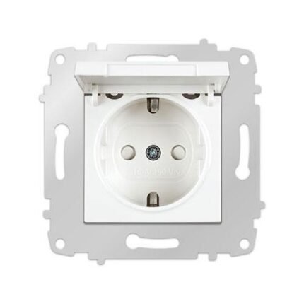 Viko Karre Beyaz Kapaklı Topraklı Priz (Çerçevesiz)