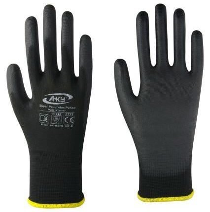 Aky Eldiven Poliüretan Siyah PU500 No:10